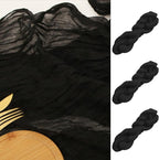 FEXIA 3 Pack Black Table Runner 35x120 Inches by FEXIA
