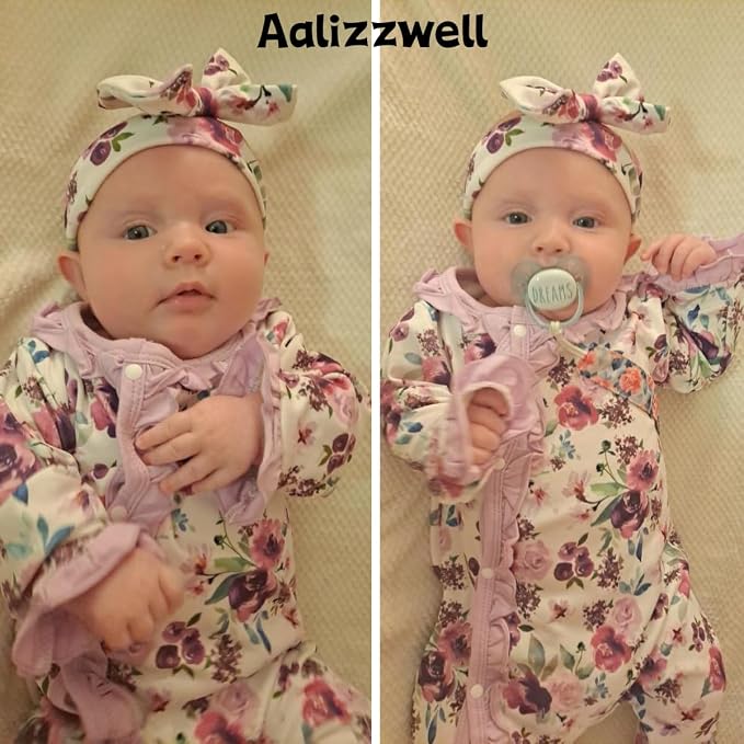 Aalizzwell Baby Girls Romper Outfit Fall Winter Clothes - Image 3