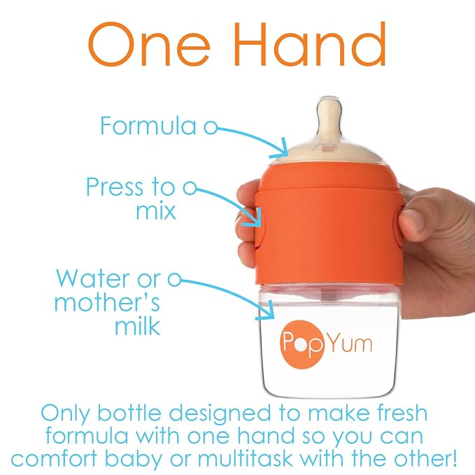 PopYum 5 oz Orange Anti-Colic Formula Making/Mixing/Dispenser Baby Bottles - Image 2