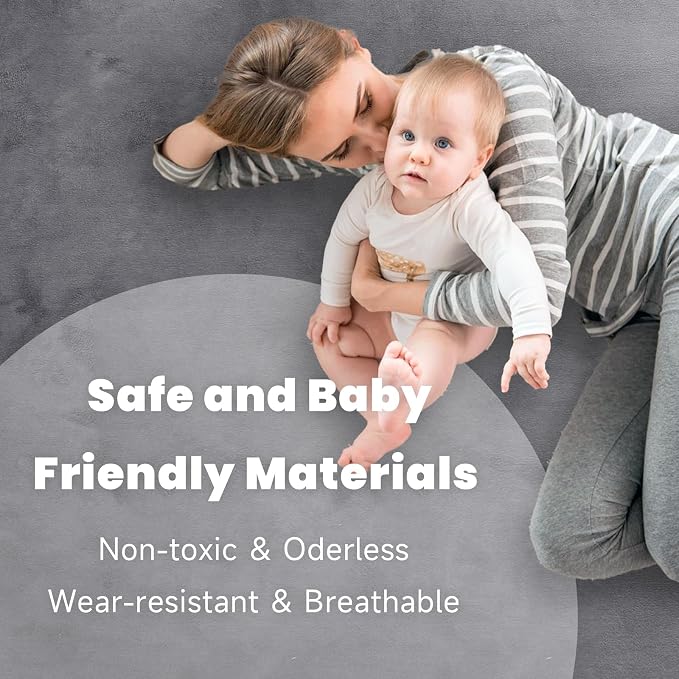 ACOMOPACK Baby Play Mat for Floor 1.3" Thick Memory Foam 50x50 Soft Velvet - Image 4