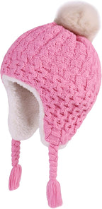 LANGZHEN Toddler Kids Infant Winter Hat, Earflap Knit Warm Cap Fleece Lined - Image 4