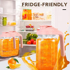 Glass Pitcher with Lid, 64 OZ Mason Jar Pitcher Double Leak Proof, 2 Quart - Image 2