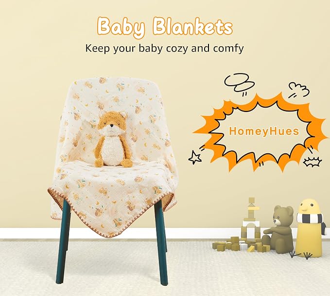 Baby Blanket Double Layer Cotton 40 x 40 Soft Receiving Blanket - Image 4