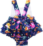 Baby Girl's Floral Print Ruffles Romper Summer Clothes - Image 4