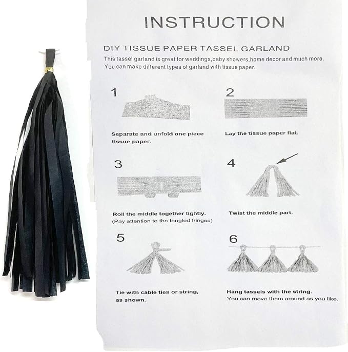 Tissue Paper Tassels Garland Banner Table Decor Party Banner Wedding Birthday - Image 2
