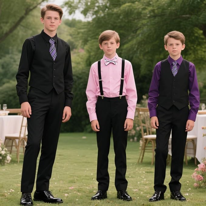 Boys Suits Formal Dress Vest and Pants Set - Image 7