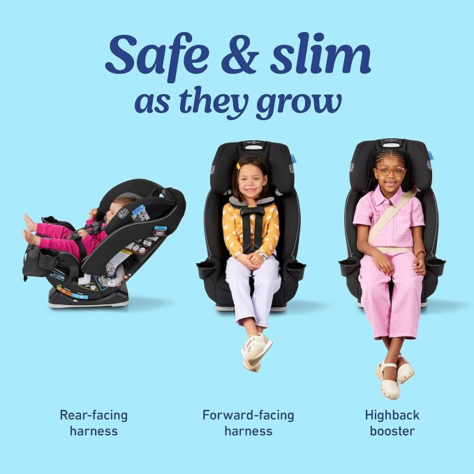 Graco Slimfit 3 in 1 Convertible Car Seat | Slim & Comfy Design Saves Space in - Image 2