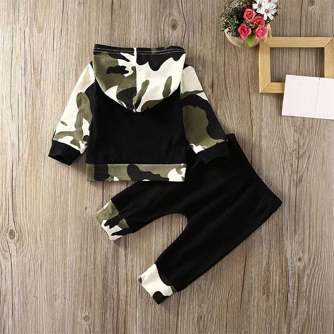 2Pcs Baby Boys Hoodie Tops Pants Set Dinosaur Deer Print Sweatsuit Fall Winter - Image 7