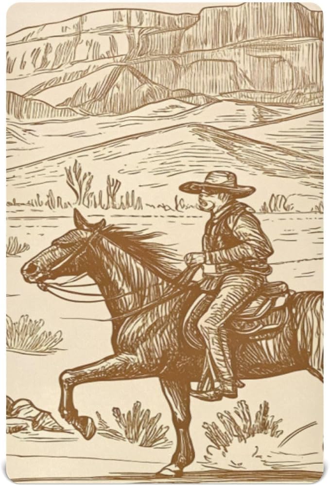 Western Desert Cowboy Crib Sheets, Crib Sheets by WELLDAY
