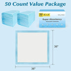 50 Count 36" x 36" Super Absorbency Disposable Underpads - Image 7