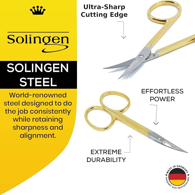 CS05 Professional Nail Cuticle Scissors, Hypoallergenic Gold Plated Sharp - Image 5
