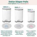 Diaper Dekor Classic Hands-Free Diaper Pail Gift Set | Just Step–Drop–Done | - Image 5