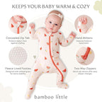 Bamboo Little Soft Baby Footie Pajamas, Baby Clothes, Newborn Sleepers - Image 2
