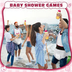 6 Sets Bottle Chug Baby Shower Games Juegos Para Plastic Baby Bottles Bibs - Image 7