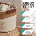 3 Pack Cotton Rope Storage Basket Woven Shelf Storage Bin - Image 6