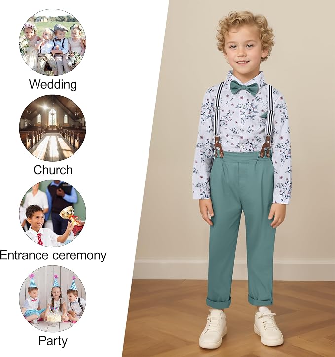 CARETOO Toddler Boy Clothes Suit Gentleman Wedding Outfits Kids Formal Dress - Image 2