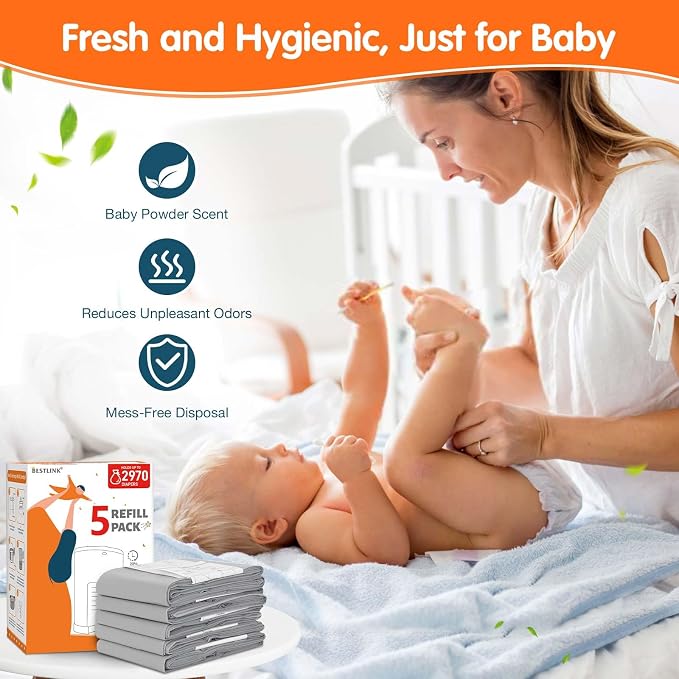 8 Pack Refills Compatible with DEKOR PLUS Diaper Pails | 20% Extra Length - Image 5