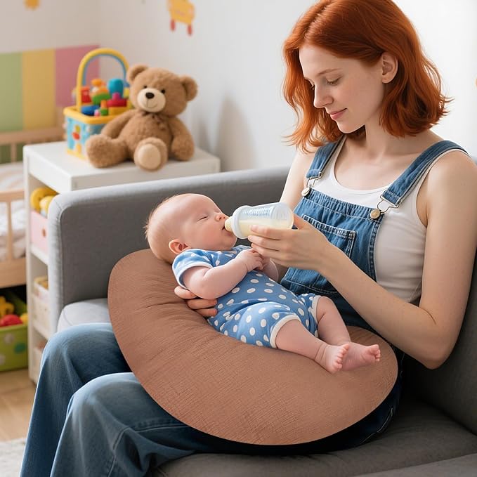 Accmor 2 Pack Muslin Nursing Pillow Covers, 100% Cotton Soft Nursing Covers - Image 2