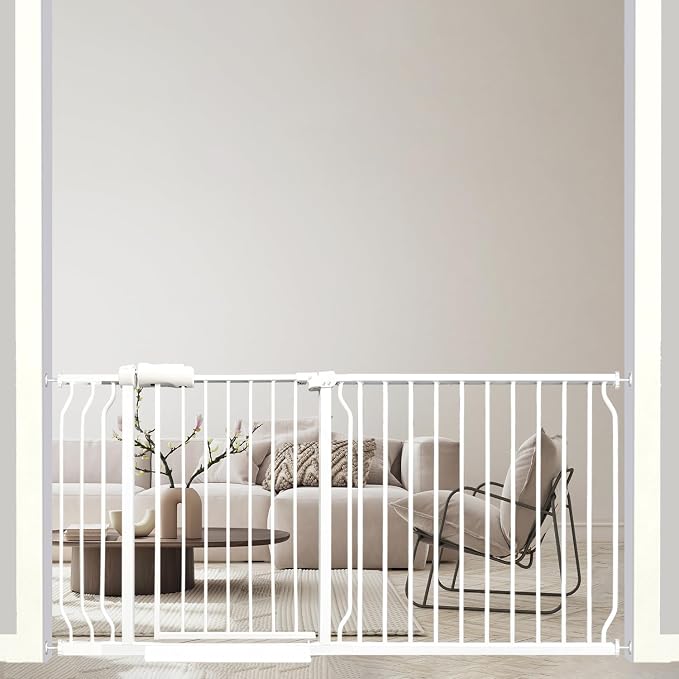 62-67 Inch Extra Wide Baby Gate, Walk Through Metal Safety Gate by Ghthes+Felle