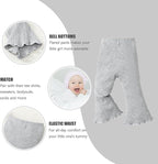 SOBOWO Baby Girl Flare Pants 3 Pack Toddler Solid Ribbed Ruffle Bell Bottoms - Image 4