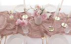 FEXIA 3 Pack Table Runner Dusty Pink Cheesecloth 35x120 Inches Spring Easter - Image 7