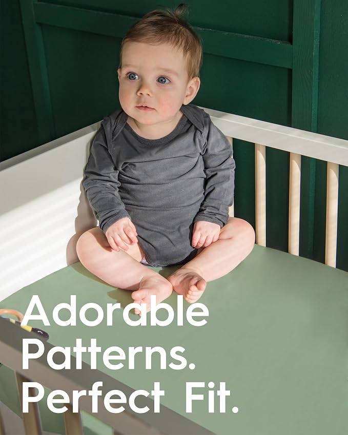 Crib Sheets for Boy Girl, Premium Soft Crib Mattress Fitted Sheet, Ultra - Image 2