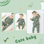 Viscose from Bamboo Ruffled Zippered One-Piece Infant Footless Sleepers Rompers - Image 6
