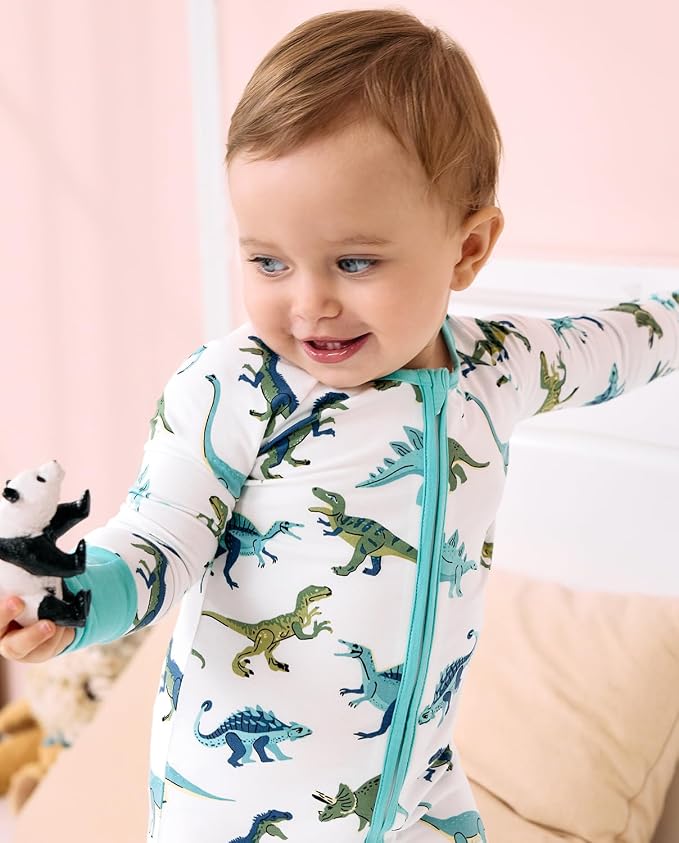 Bamboo Viscose Baby Convertible Footie Pajama, Zipper Pajamas - Image 2