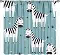Zebra Blackout Curtains Black White Cute Cartoon Forest Animal Zebra Kids by JADERYS