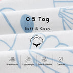 Yoofoss Baby Sleep Sack 0-6 Months 0.5 Tog Wearable Blanket - Image 6