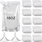 Meanplan 100 Pcs Plastic Pouches Bulk Reusable Squeeze Pouches Clear Plastic by Meanplan