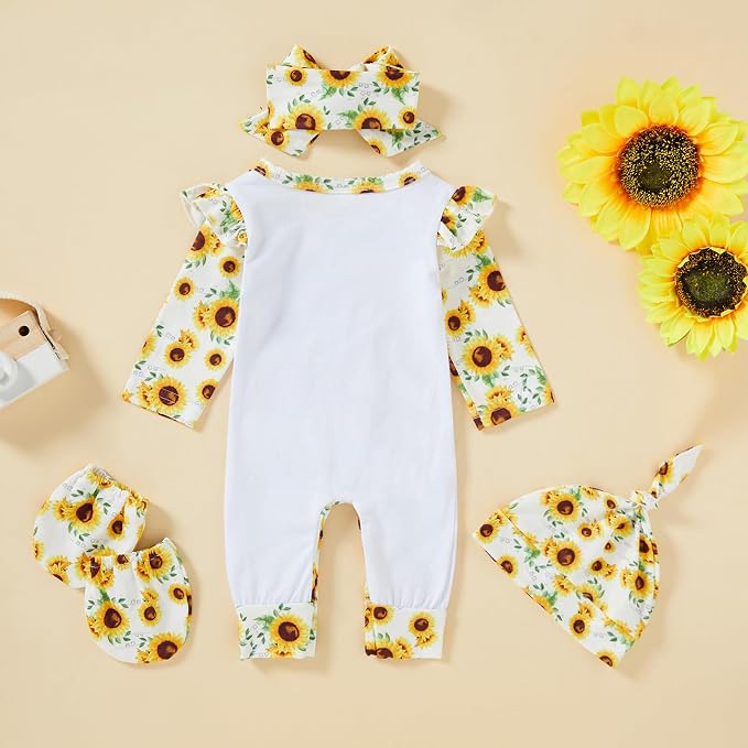 GRNSHTS Newborn Baby Girl Romper Infant Letter Print Jumpsuit Floral - Image 3
