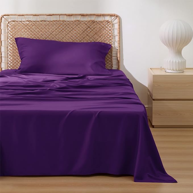 Bedsure Cooling Sheets Twin, Rayon Derived from Bamboo, Breathable & Soft Twin - Image 2