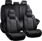 Car Seat Cover Full Set, Waterproof Leather Seat Cover, Front and Rear Auto by Unknown