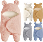Baby Swaddle Blanket Boys Girls Cute Bear Plush Essential Receiving Blanket by Nunibum