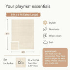 Lillefolk Baby Play Mat for Floor – 6x8ft Beige | Soft Non Toxic Premium EVA - Image 8