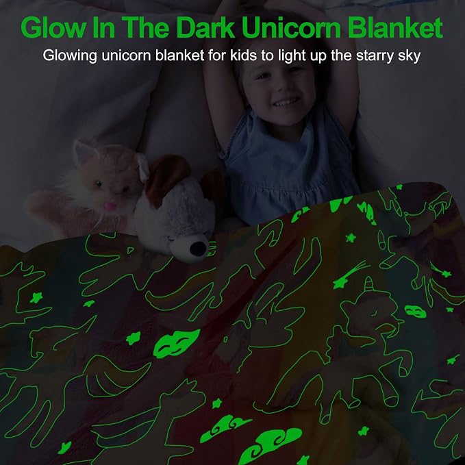 Unicorn Glow in The Dark Blanket - Image 2