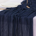 Socomi Navy Blue Table Runner Spring Easter Cheesecloth Table Runner 170 inch by Socomi