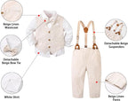 SANGTREE Boys Cotton Linen Suit Formal Set Baby Clothes Boy Gentleman Wedding - Image 2
