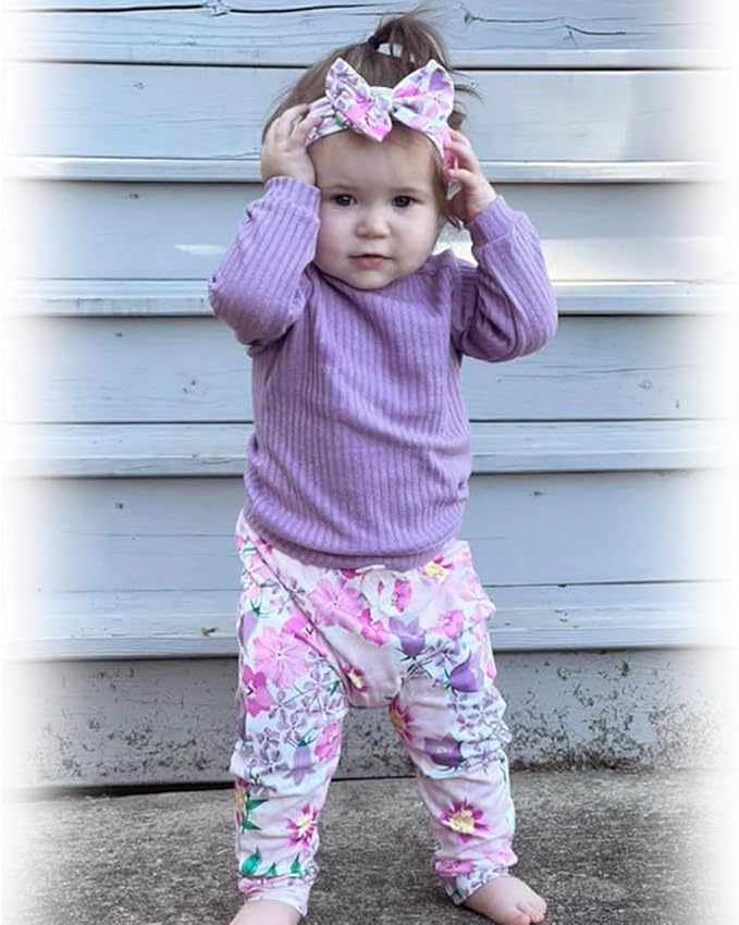 HINTINA Infant Baby Girl Knit Pullover Long Sleeve Sweater Outfits Fall Winter - Image 3