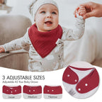 Muslin Baby Bibs for Boys Girls, 10 Pack Super Absorbent Baby Bandana Drool - Image 6