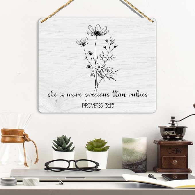 Sahjzk Girl Nursery Decor, She Is More Precious Than Rubies Nursery Scripture - Image 3