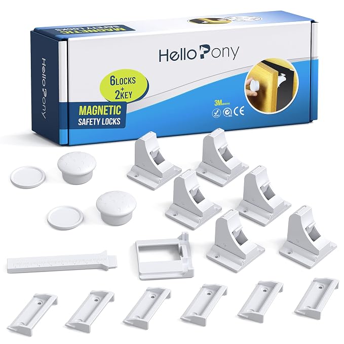 Upgraded Magnetic Cabinet Locks Baby Proofing Cabinet Lock by HelloPony