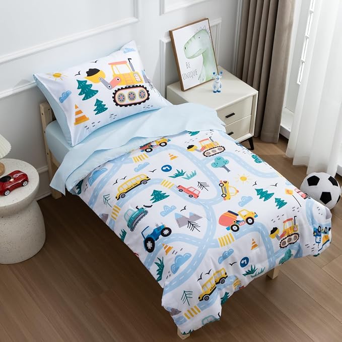 NTBED 4 Pieces Construction Toddler Bedding Set - Image 3