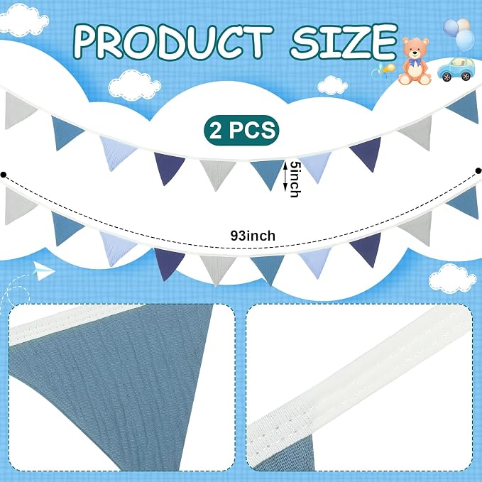 Oudain 15.5 ft Pennant Banner Flags, Each 7.75 ft - Image 2