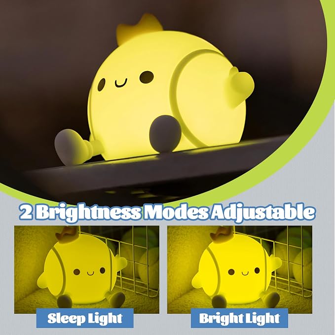 Tennis Nursery Night Light, LED Squishy Silicone Lamp, 2 Levels Dimmable - Image 4