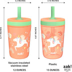 Zak Designs Unicorn Kelso Tumbler Set, Leak-Proof Screw-On Lid - Image 8