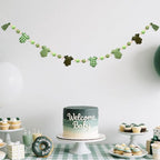 Sage Green Plaid Baby Clothes Decorations Pre-Strung Handmade Felt Baby Clothes - Image 6