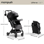 Mompush Lithe V2 Lightweight Travel Stroller, Compact Foldable Baby Stroller - Image 4