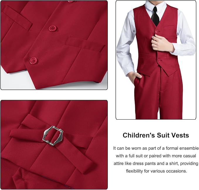 Boys Suit for Kids Teens Formal 5 Piece Tuxedo Suit Set - Image 4